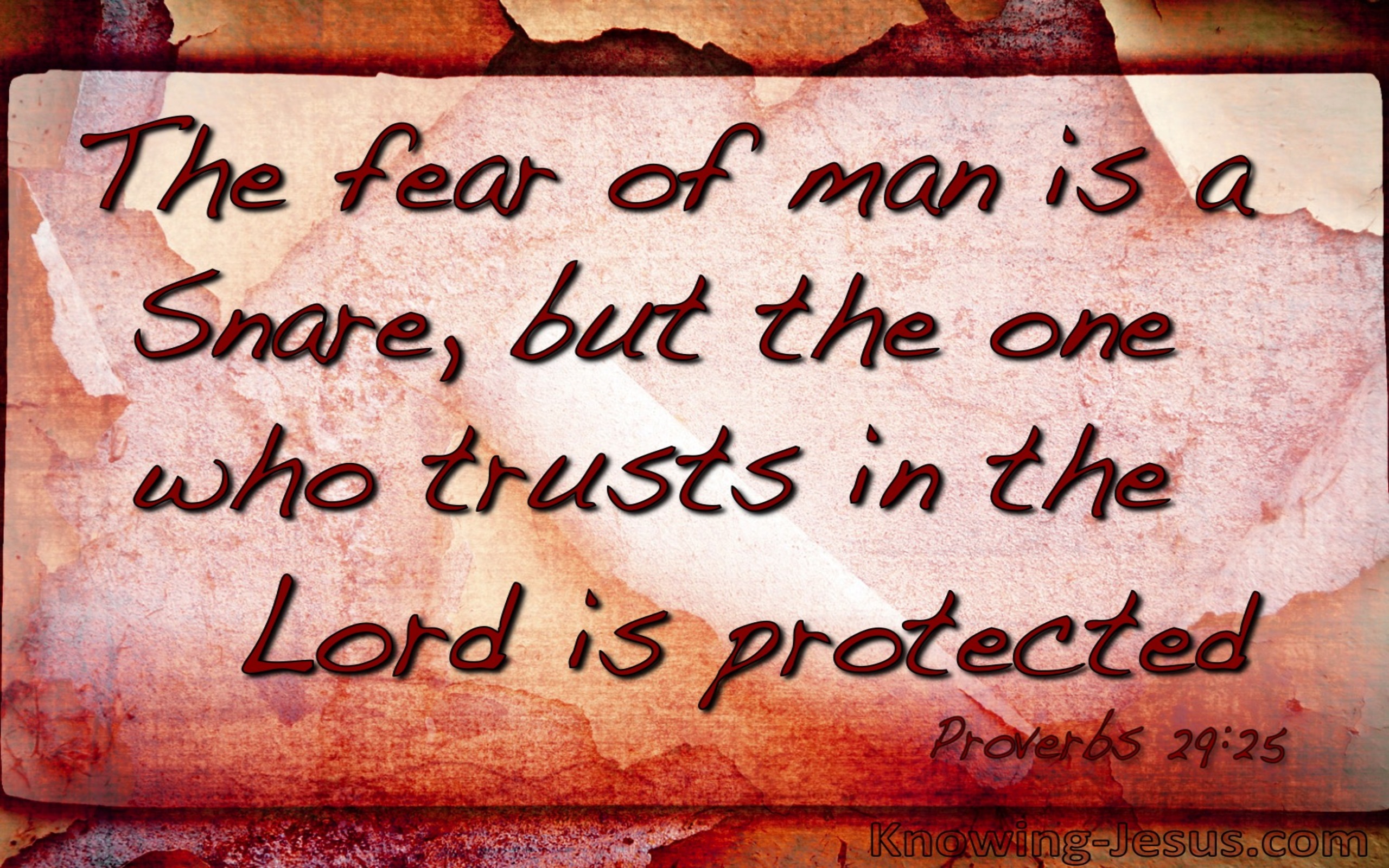 Proverbs 29:25 Fear Of Man Is A Snare (brown)